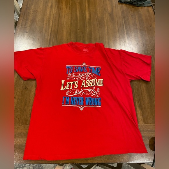 Let's Assume I'm Never Wrong Country Western red T- Shirt XL - Picture 1 of 8